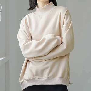 Premium Quality <b>Mock</b> <b>Neck</b> Casual Fleece <b>Top</b> OEM Service 100% Cotton Breathable Quick Dry Eco-Friendly Winter Pullover Front Logo - Product Image 2