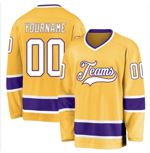 Maillots de hockey sur glace unisexe en polyester personnalisés sérigraphiés et bouffées imprimés avec le nom de l'équipe pour des vêtements de sport - Product Image 3