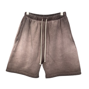 Short de plage gym 2025 avec logo personnalisé pour hommes High Street French Terry 430gsm Cotton Tie Dye Distressed Vintage Washed Lace Decoration - Product Image 3