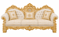 Juego de Sofás de Salón de Estilo Rococó, 5 Plazas, Madera de Teca, Estilo Europeo, de Alta Gama, Ajustables, Impresionantes, Exportaciones DST