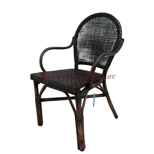 Wholesale Black Wash Rattan <b>Dining</b> <b>Chair</b> for Patio Restaurant <b>Dining</b> Room Use - Product Image 3