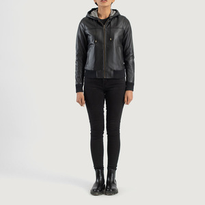 New Winter Collection Zipper and Hooded <b>Women</b> Leather <b>Jackets</b> <b>Lightweight</b> Breathable <b>Women</b> Winter <b>Jackets</b> - Product Image 6
