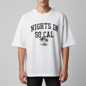 T-shirt à col rond en coton mélangé à imprimé graphique surdimensionné pour homme, style décontracté - Product Image 4