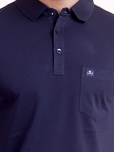 Polo de verano para hombre de alta calidad, camiseta informal de negocios con bordado de Color sólido, camiseta de manga larga con estampado Azul Marino - Product Image 3