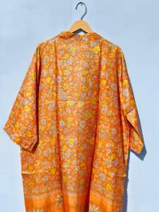 Lot of Indian Handmade <b>Silk</b> Kimono Vintage Style Robe for Women Casual <b>Dress</b> Beach & Lounge Wear for Adults - Product Image 6