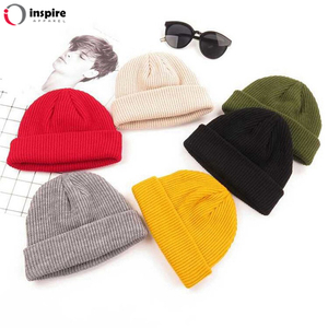 Fashion Plain Winter Hat 100% <b>Wool</b> Knit <b>Beanies</b> With Custom Embroidery for Adult Ands Kids by Inspire Apparel - Product Image 5