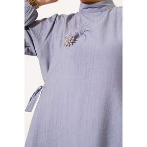 Túnica Atado Lateral Conjunto 2 Piezas Gris - Product Image 2