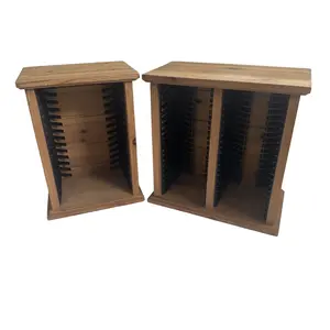 Country Style CD and DVD Rack Storage Solid Wood One Set