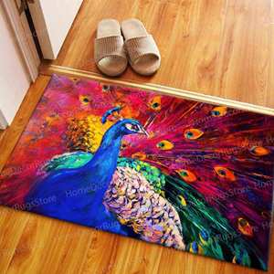 Alfombra de Lana con Diseño de Patchwork Colorido - Alfombra de Entrada Tradicional de Lujo, Ecológica, con Respaldo de Látex, Alfombra Suave - Product Image 5