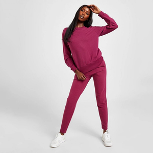 2024 nouveauté femmes sweat à capuche uni et pantalons de survêtement ensemble hiver survêtements respirant léger deux pièces ensemble - Product Image 1