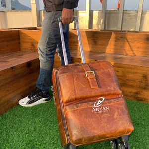 Maleta OEM de Primera Calidad, 100% Cuero Genuino, Maleta de Viaje con Ruedas, Material Duradero - Product Image 1