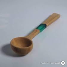 Cuchara de Madera y Resina Hecha a Mano, Mango de Madera Natural, Utensilio de Cocina de Resina Epoxi - Product Image 2