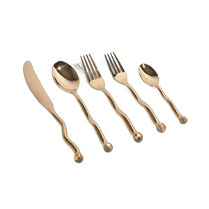 Juego de cubiertos de acero inoxidable de estilo europeo, cubiertos occidentales dorados, incluye cuchillo, cuchara, hecho en India, EE. UU., compradores mayoristas Bienvenidos - Product Image 3