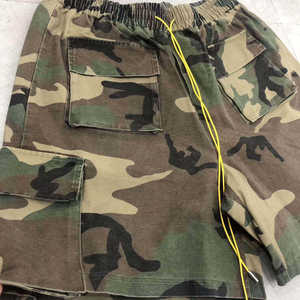 Ropa de calle nueva moda deportiva Lisa teñida al aire libre cordón secado rápido pantalones cortos de carga verano gimnasio Casual Biker pantalones cortos de hombre - Product Image 4