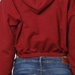 Sudadera con capucha superior corta personalizada OEM de fábrica al por mayor con cordón de tela transpirable sudaderas con capucha transpirables antiarrugas mujer 2026 - Product Image 6