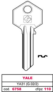 Chiave Asc Ya31 (g.Vac 2) Yale - Product Image 1