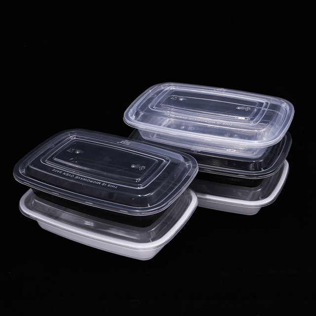 PP Injection Microwave Safe Rectangular Disposable Lunch Box American Style Food Container Take Away Food Bowl with Lid