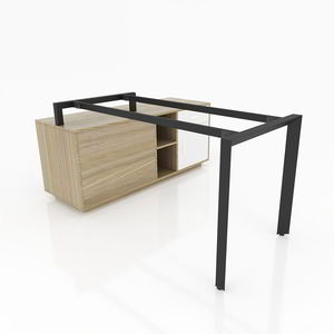Pieds de bureau exécutif industriel 1400x700mm, base de meuble, cadre triangulaire en acier pour table d'hôpital, assemblage par emboîtement, métal - Product Image 1