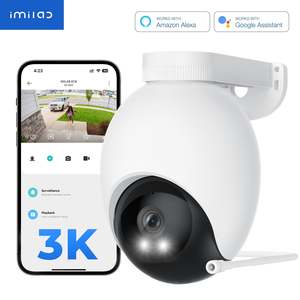 กล้องวงจรปิด IMILAB EC6 3K 5MP HD สำหรับภายนอกอาคาร รองรับ WiFi, 360 องศา ° กล้อง PTZ, ระบบตรวจจับมนุษย์, ไฟสปอตไลท์และไซเรนเตือนภัย, ระบบมองเห็นกลางคืนแบบสี - Product Image 1