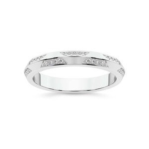 Bague large unique en diamants de laboratoire 0,17 ct TW en or massif 14 carats, couleur FG, clarté VS, 28 diamants, très demandée - Product Image 1