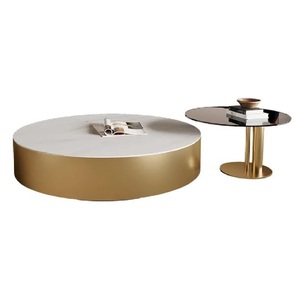 Gold Modern Luxury High Quality Rectangular Metal Top Coffee <b>Table</b> Adjustable Height <b>Stainless</b> <b>Steel</b> Frame 4-Year Warranty - Product Image 1