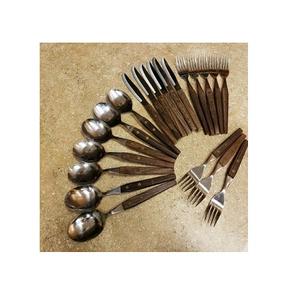 Ensemble de fourchettes en aluminium de forme personnalisée faite à la main avec poignées en feuille ensemble de fourchettes de qualité supérieure pour la vaisselle - Product Image 4