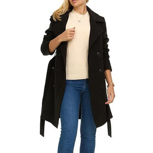 Manteau d'hiver pour femmes Veste à manches longues à revers à double boutonnage Manteau long Nouveau Casual Loose Warm Outerwear 2025 - Product Image 2