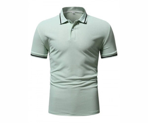 Polo de algodón 100% para Golf, Jersey transpirable de manga corta, diseño bordado de Tela con estampado de descarga de patrón sólido - Product Image 1