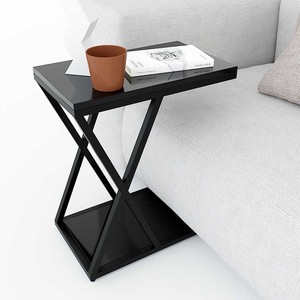 Minimalist SST003 Tea <b>Table</b> Living Room Furniture with Iron Metal Frame and Rubber Wood <b>Side</b> Corner <b>Table</b> <b>Set</b> - Product Image 2