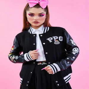 Hot Selling Spring <b>Quilted</b> Women's Cotton Fleece Eco-Friendly Waterproof Jacket Baseball Design Windproof Varsity Stand Solid - Product Image 1