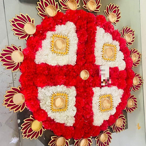 Elegante Lotus Rangoli soporte de flores de boda Oro Ecológico plástico decoración del hogar para bodas Diwali Navidad Halloween - Product Image 4