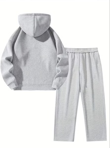 Custom Logo Fleece Polyester/Cotton High Quality Material Manufacture Men Half Zipper Vintage Loose Fit Tracksuit Wholesale - Product Image 2