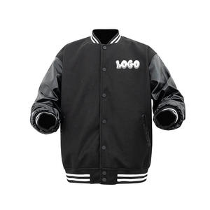 Chaqueta Universitaria Deportiva de Béisbol Bordada de Fábrica OEM, Chaqueta Bomber Unisex de Poliéster con Letras, Chaqueta Varsity de Moda Urbana para Primavera - Product Image 3