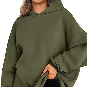 Couleur unie poids lourd femmes sweat à capuche logo personnalisé surdimensionné ample respirant pull pour les femmes automne à manches longues Hoodi - Product Image 1