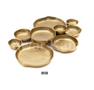 Decoración de latón dorado brillante, bandeja para aperitivos, cuenco, & Dip Chip, latón fuerte, hermoso acento de habitación, perfecto para fiestas de entretenimiento en casa - Product Image 5