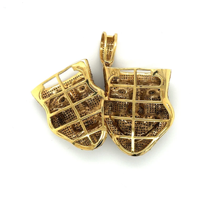 Personnalisé VVS Moissanite Baguette Visage Véritable Plaqué Or Jaune 18k Glacé Hip Hop Alliage Pendentifs À La Mode Charmes Enfants Diamant - Product Image 5