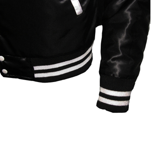 Blouson aviateur en satin de haute qualité pour homme, col montant, nouveau style matelassé, broderie, décoration, fermeture à glissière, service d'hiver OEM - Product Image 4