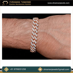 Pulsera Cubana de Diamantes Moissanite con Corte Brillante Redondo de 16.54 Quilates VVS1, Joyería Elegante y de Lujo de Primera Calidad - Product Image 2