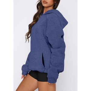 Tallas de color personalizadas de gran tamaño de algodón de alta calidad de cuello redondo ropa informal de gran tamaño Crop Top Sudadera con capucha y sudadera - Product Image 2