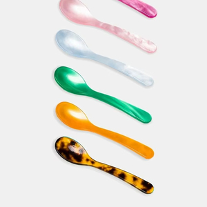 CHEVRONS CUSTOM STRIKING HANDMADE 100% Serveurs à salade en résine pour la maison et l'hôtel Comprend une cuillère à crème glacée Service à salade - Product Image 5