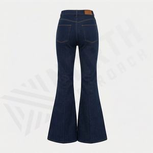 Jeans de Algodón Transpirable para Mujer, Color Personalizado, Cintura Media, Pierna Ancha, Venta al Por Mayor, Estilo Urbano, Servicio OEM - Product Image 2