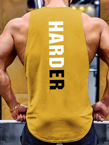 Custom Logo Quick Dry Polyester Spandex Knitted Gym <b>Singlets</b> for <b>Men</b> Sporty Casual Style Breathable Plain Tank Tops Plus Size - Product Image 5