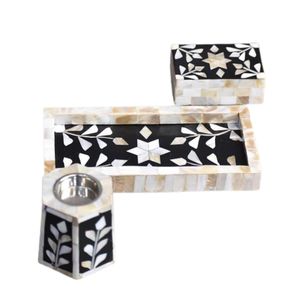 Juego de Bandeja y Caja para Incienso Bakhoor de Lujo con Madreperla Árabe, para Regalo y Decoración, para Ramadán y Eid, Venta al Por Mayor - Product Image 2