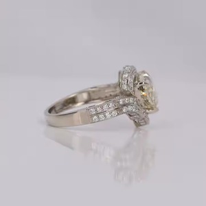 Solid Gold Plated Lab Grown Diamond Engagement <b>Ring</b> Yellow Heart Shape Cut IGI Certified Perfect <b>for</b> <b>Girls</b> Birthday - Product Image 2