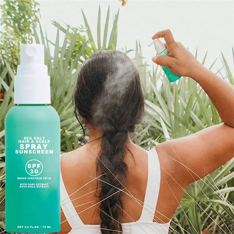 NOVO Sea Salt Hair Scalp Protetor Solar Spray Sunblock Creme Protetor Solar Névoa Broad Spectrum SPF30 Com Extrato de Sábio Gotu Kola Extrato