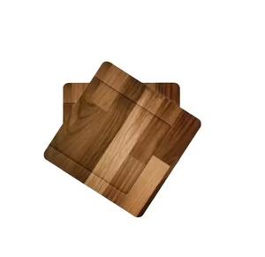 แผ่นรองแก้วไม้วอลนัททรงสี่เหลี่ยม ดีไซน์หรูหรา เป็นมิตรกับสิ่งแวดล้อม ทนทาน ดีไซน์ทันสมัย สำหรับใช้ในบ้านและเชิงพาณิชย์ - Product Image 1