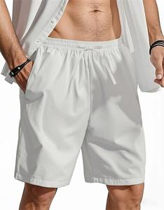New Summer Polyester/Cotton High Plus Size Breathable Solid Color <b>Lightweight</b> Casual Jogging <b>Shorts</b> Men Daily Loose Sweatpants - Product Image 6