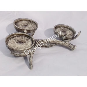 Portavelas Metálico Estilo Asta de Ciervo, Decoración Navideña, Portavelas Decorativo para Jardín, Acabado Antiguo - Product Image 2