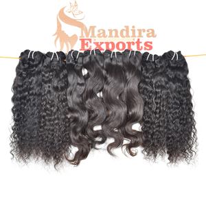 Vente en gros de cheveux humains non traités naturels bruts vierges cuticules alignées cheveux humains indiens vague d'eau faisceaux bouclés de cheveux humains - Product Image 5