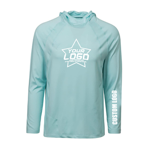 Séchage rapide à manches longues Performance personnalisée Uv hommes protection Uv sweats à capuche de pêche vêtements chemises de pêche à manches longues avec sweats à capuche - Product Image 5